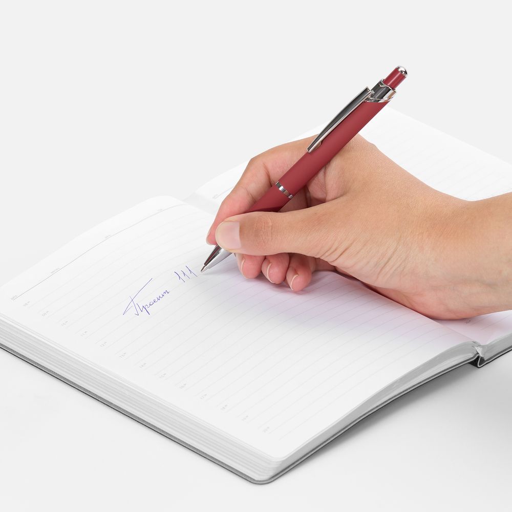 Ручка шариковая Chromos Soft Touch, красная / Миниатюра WWW (1000)