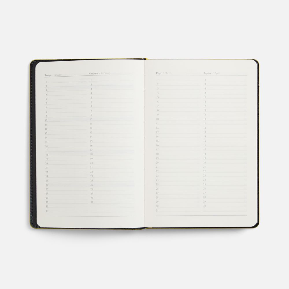 Ежедневник Alanis, недатированный, черный c желтым / Миниатюра WWW (1000)