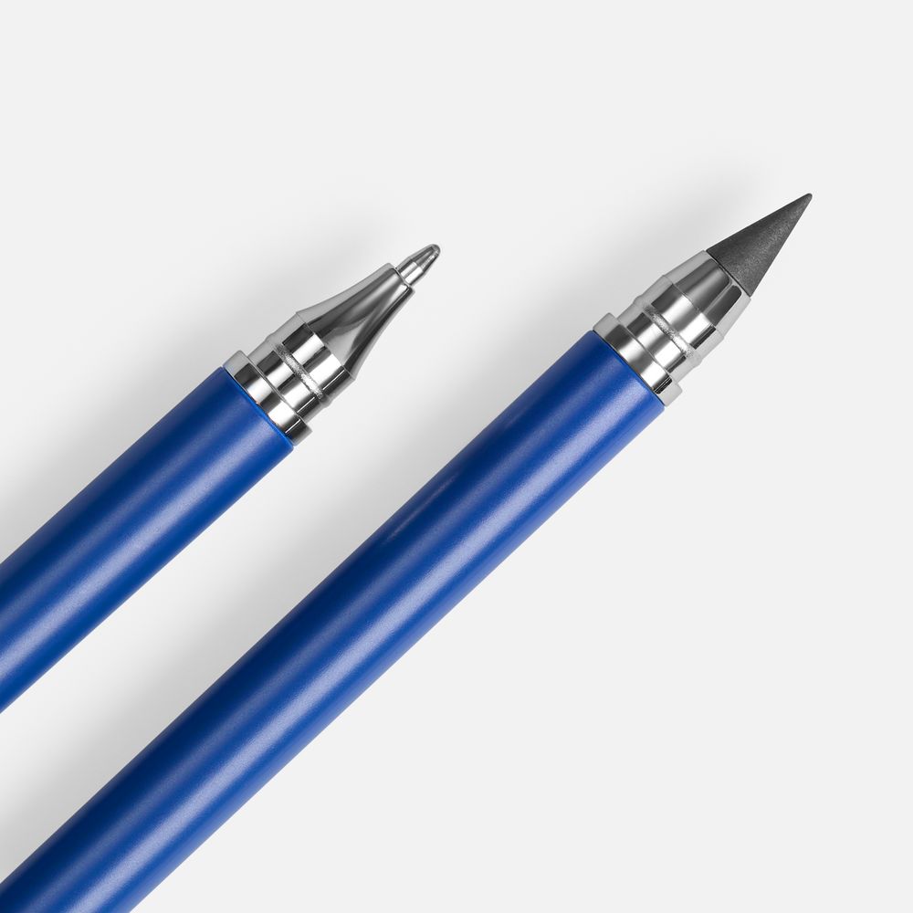 Ручка шариковая и вечный карандаш Diptych, синяя / Миниатюра WWW (1000)