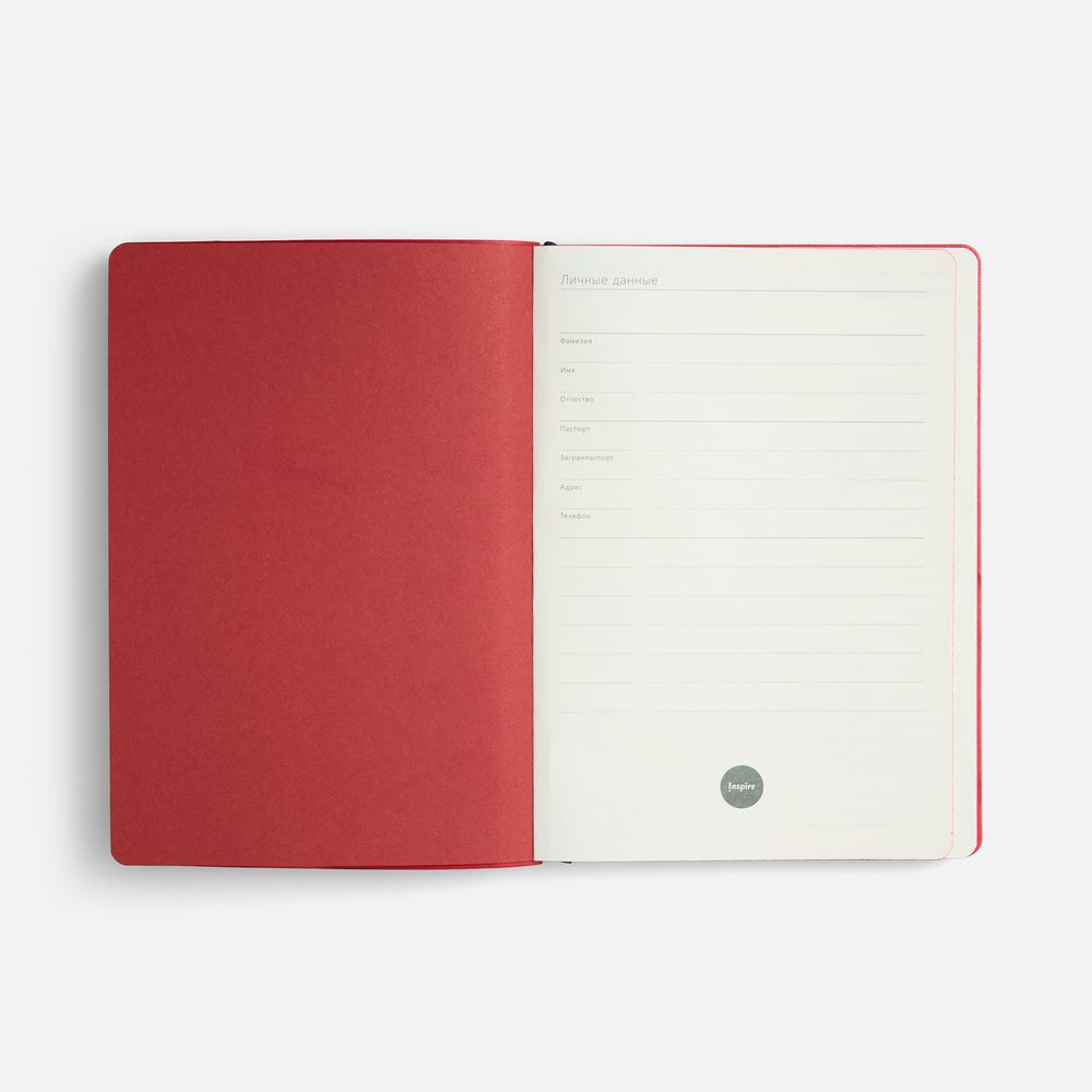 Ежедневник Doppio, недатированный, черный с красным / Миниатюра WWW (1000)