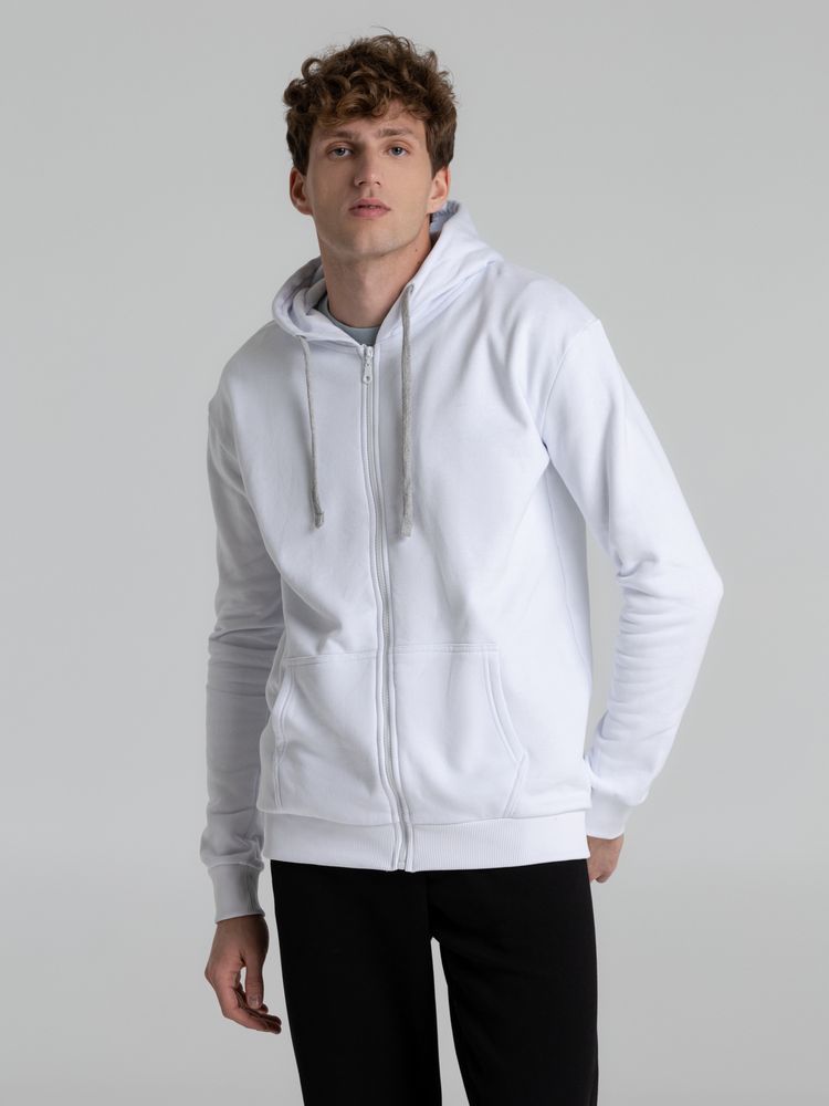 Толстовка на молнии с капюшоном Unit Siverga Heavy, белая / Миниатюра WWW (1000)