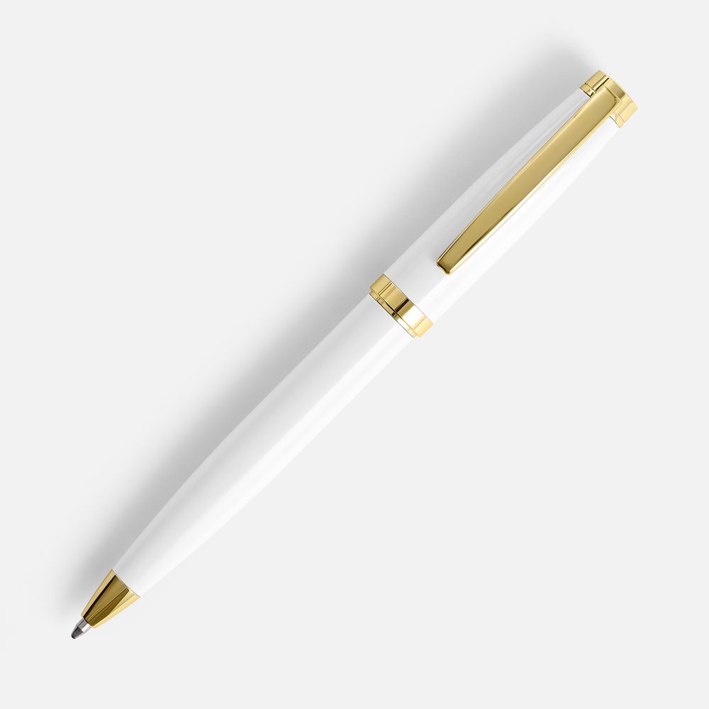 Ручка шариковая Letra Gold, глянцевая, белая / Миниатюра WWW (1000)