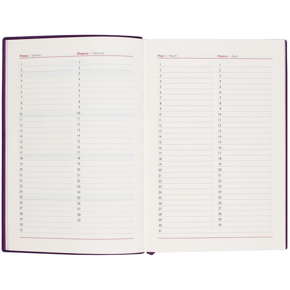 Ежедневник Martos, недатированный, фиолетовый / Миниатюра WWW (1000)