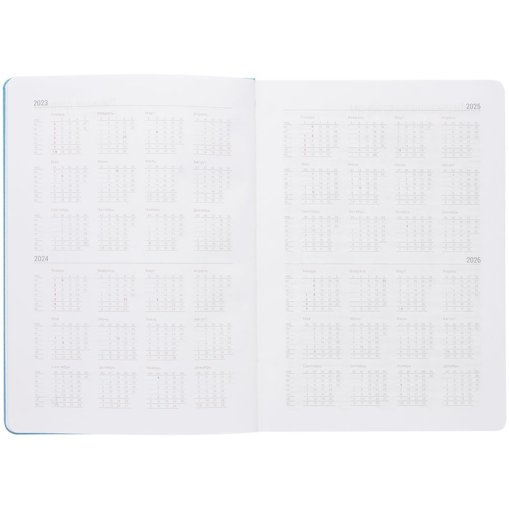 Ежедневник New Factor Metal, голубой / Миниатюра WWW (1000)