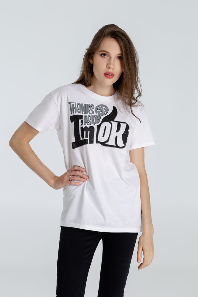 Футболка I'm OK, белая / Миниатюра WWW (1000)