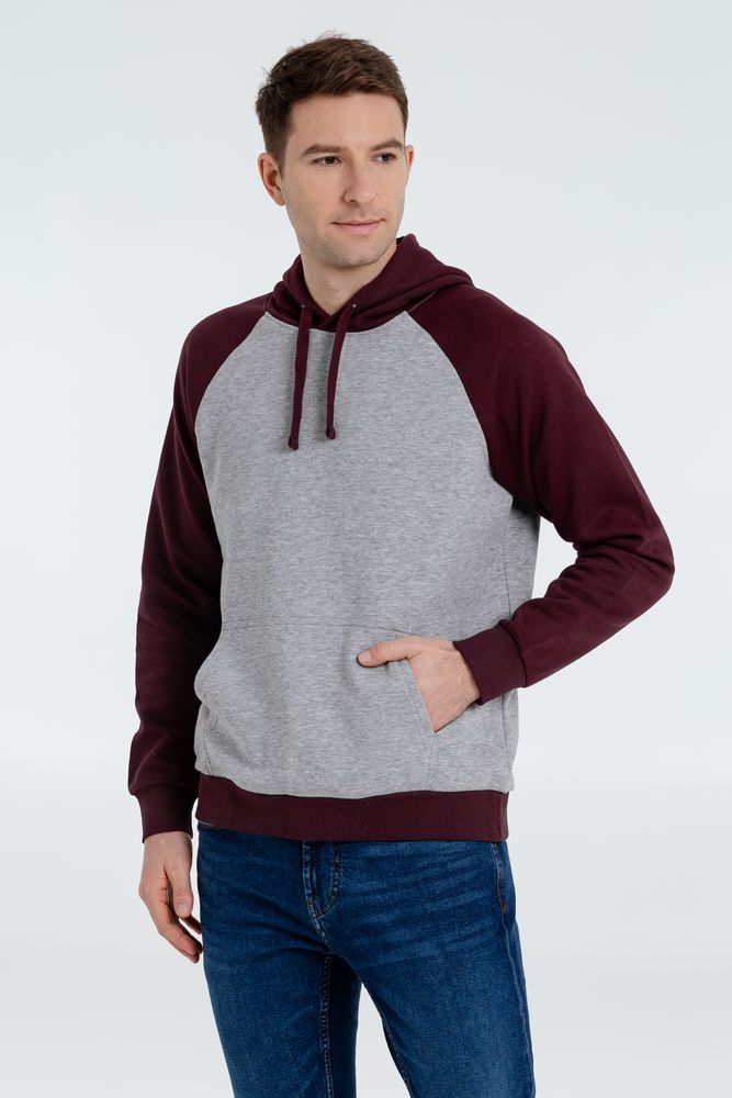 Толстовка унисекс Seattle, серый меланж с бордовым / Миниатюра WWW (1000)