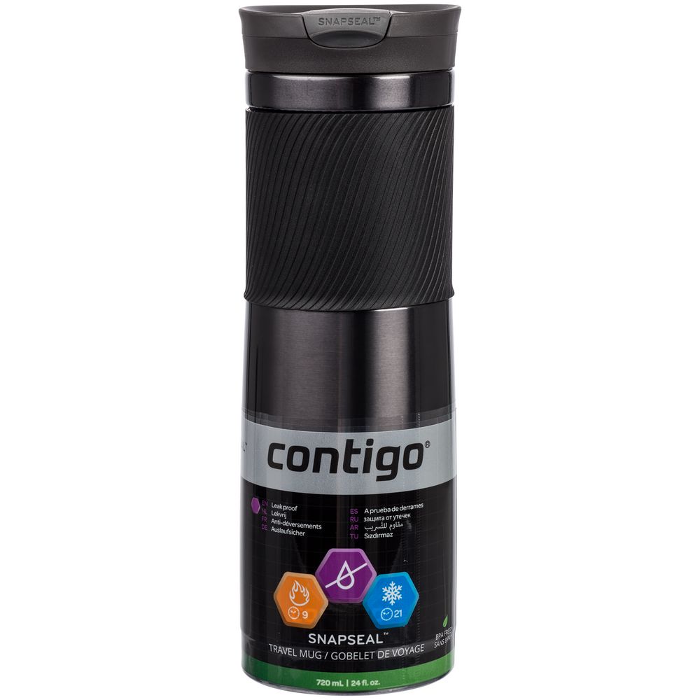 Термостакан Byron XL, вакуумный, герметичный, серо-стальной / Миниатюра WWW (1000)