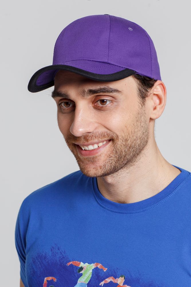 Бейсболка Bizbolka Honor, фиолетовая с черным кантом / Миниатюра WWW (1000)