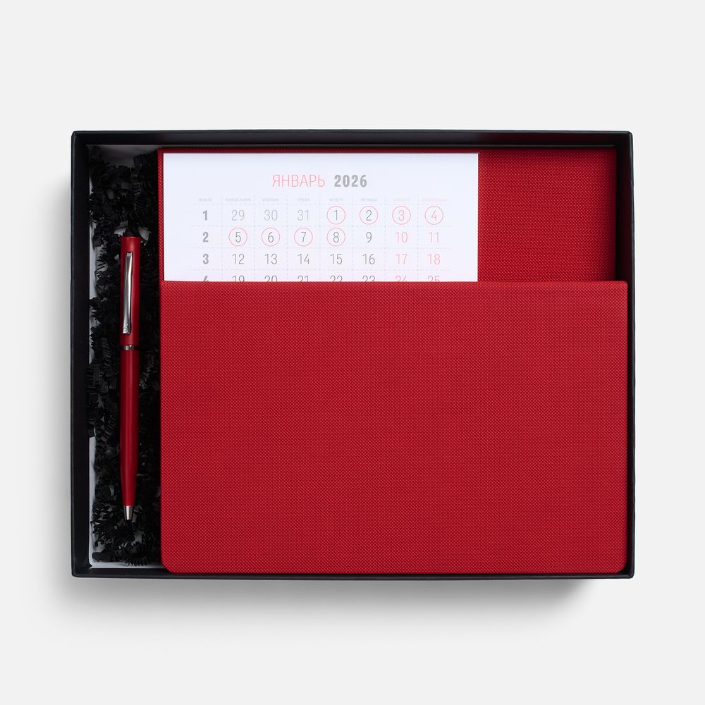 Набор Grade с календарем, красный / Миниатюра WWW (1000)