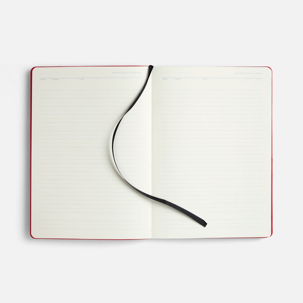 Ежедневник Doppio, недатированный, черный с красным / Миниатюра WWW (1000)