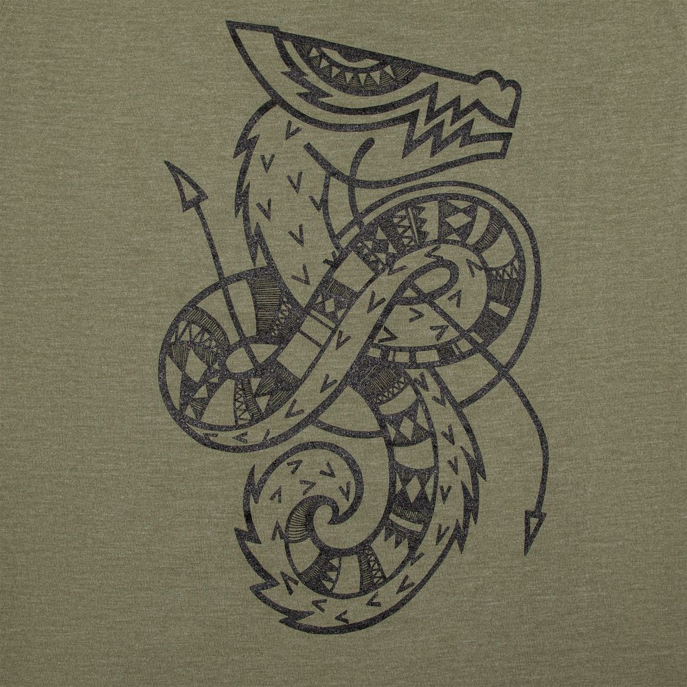 Футболка мужская приталенная «Полинезийский дракон», меланж хаки / Миниатюра WWW (1000)