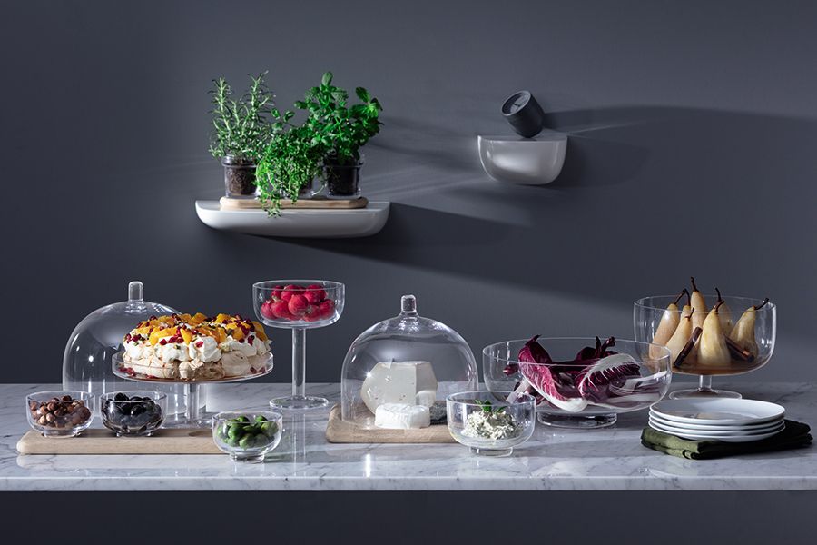 Набор из 3 сервировочных мисок на подставке Serve / Миниатюра WWW (1000)