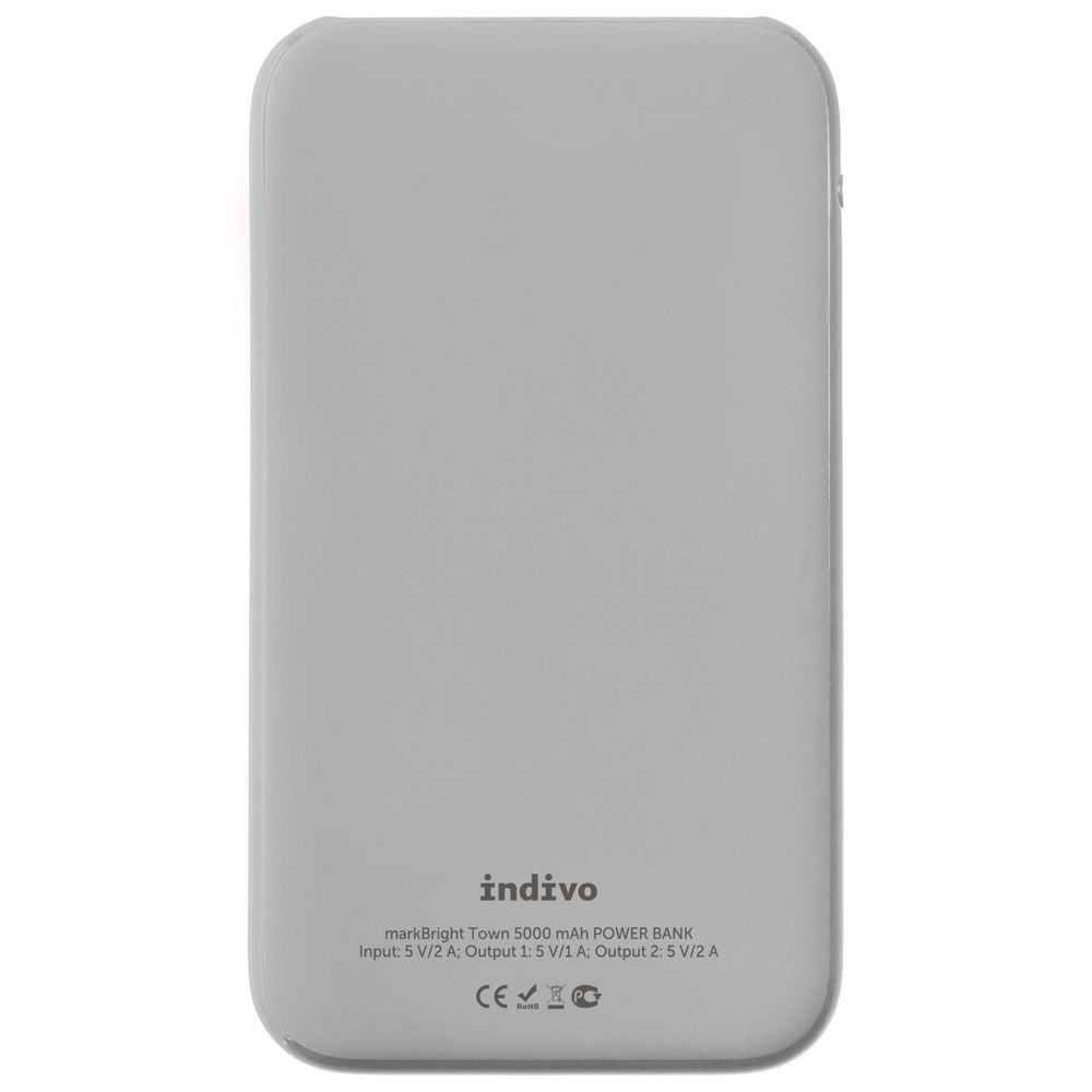 Аккумулятор с подсветкой markBright Town, 5000 мАч, серый / Миниатюра WWW (1000)