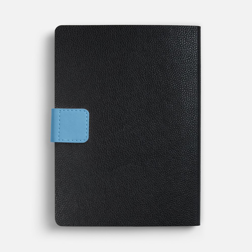 Ежедневник Boom, недатированный, черный с голубым / Миниатюра WWW (1000)