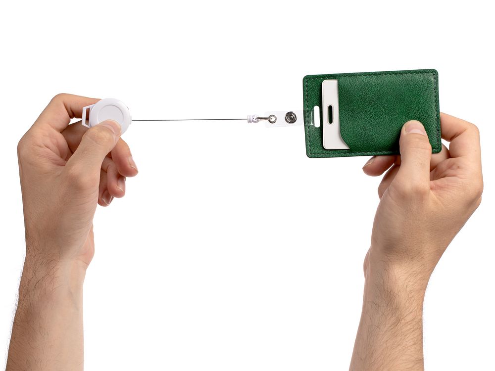 Ретрактор Attach New с ушком под ленту, белый / Миниатюра WWW (1000)