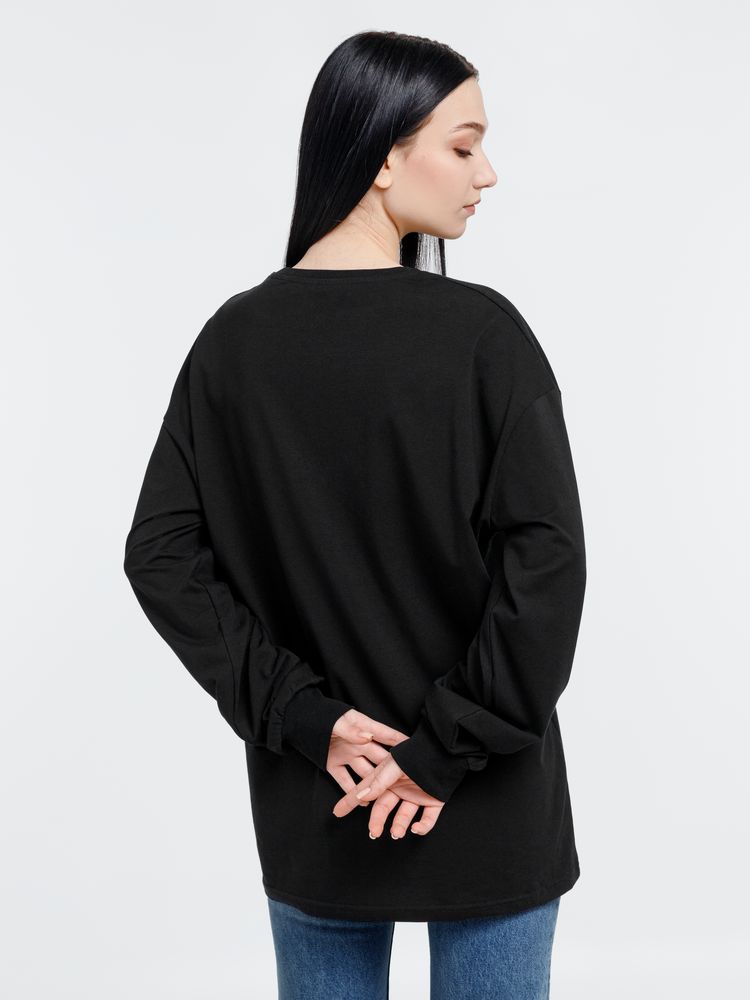 Футболка оверсайз унисекс с длинным рукавом Сity Sapiens, черная / Миниатюра WWW (1000)