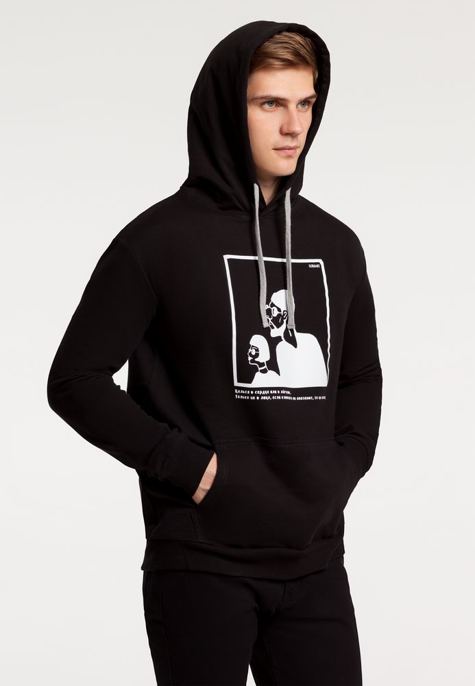 Толстовка с капюшоном «Леон», черная / Миниатюра WWW (1000)