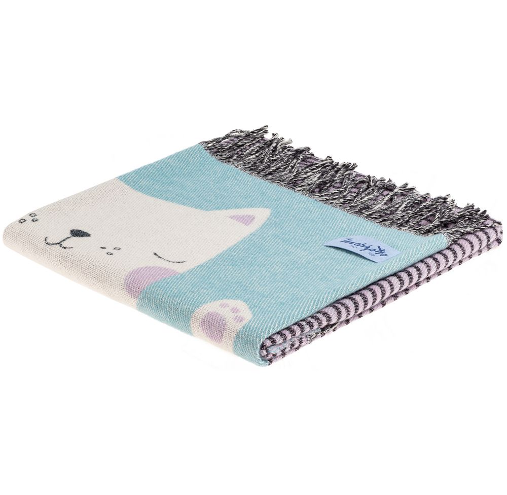 Плед детский Cat, голубой / Миниатюра WWW (1000)