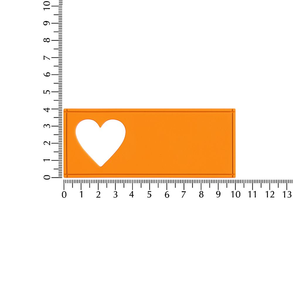 Лейбл из ПВХ с вырезом «Сердце», оранжевый неон / Миниатюра WWW (1000)