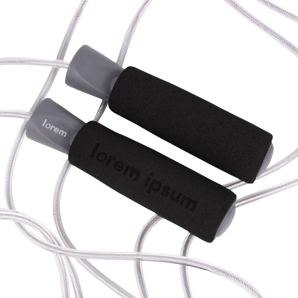 Скакалка скоростная Arriba, черная с серым / Миниатюра нанесения (1000)