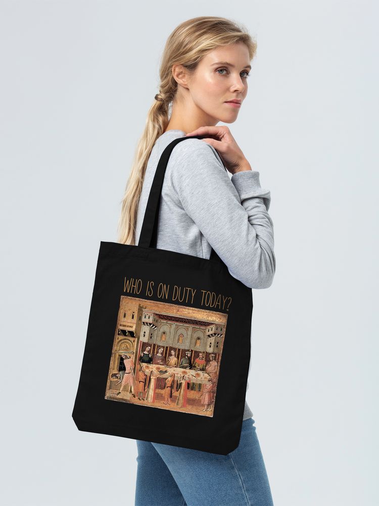 Холщовая сумка Who Is On Duty Today, черная / Миниатюра WWW (1000)