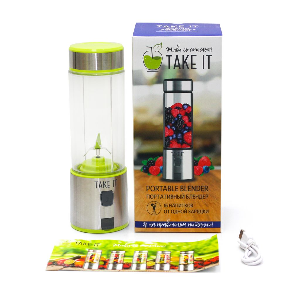 Портативный блендер Take It X4, зеленый / Миниатюра WWW (1000)