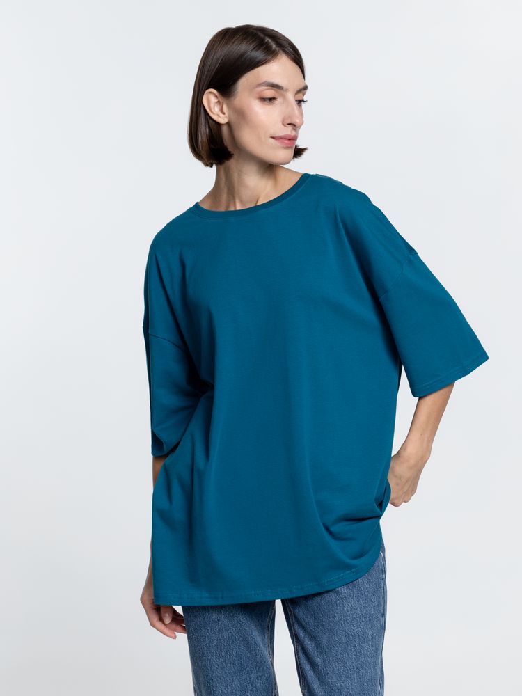 Футболка унисекс оверсайз Crosstown, бирюзовая (морская волна) / Миниатюра WWW (1000)