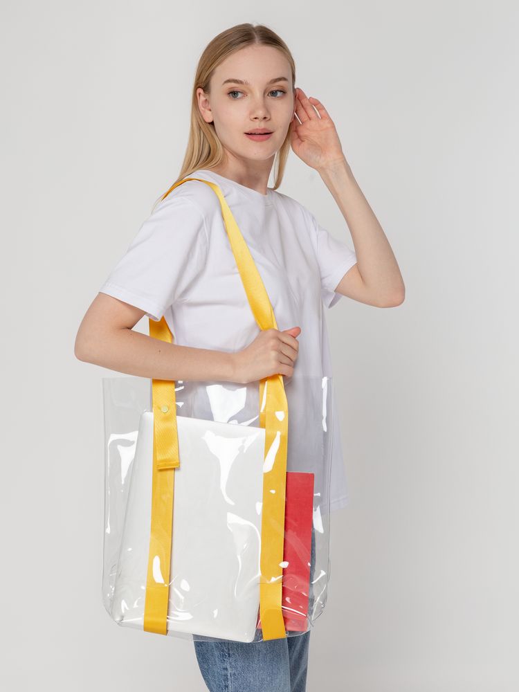 Шоппер Clear Fest, прозрачный с желтыми ручками / Миниатюра WWW (1000)