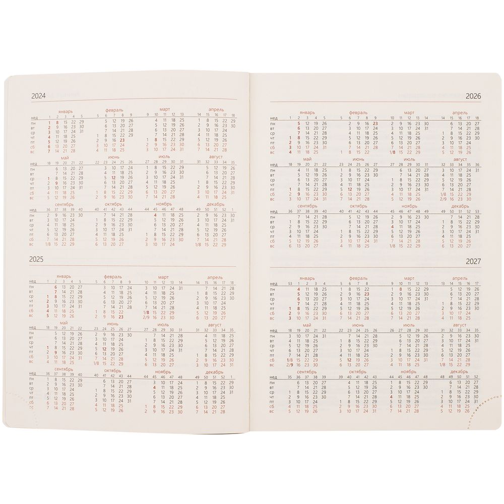 Ежедневник Capital, недатированный, красный / Миниатюра WWW (1000)