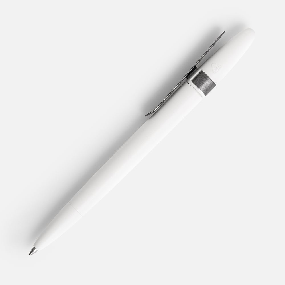 Ручка шариковая Prodir DS5 TSM Metal Clip, белая с серым / Миниатюра WWW (1000)