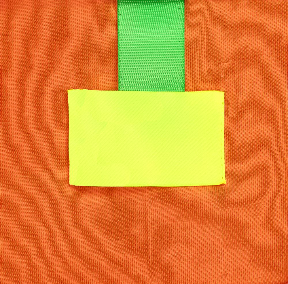 Лейбл тканевый Epsilon, M, желтый неон / Миниатюра нанесения (1000)