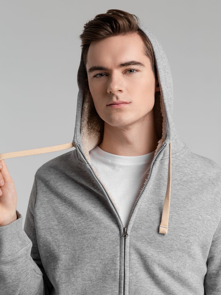 Толстовка унисекс на молнии Sherpa 280, серый меланж / Миниатюра WWW (1000)