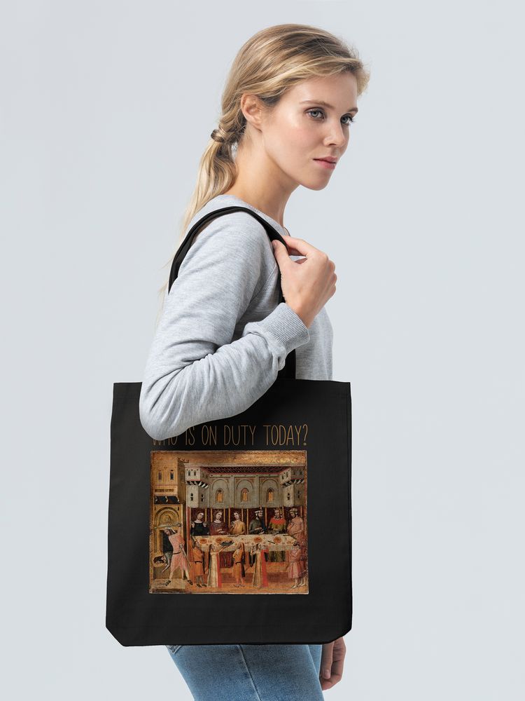 Холщовая сумка Who Is On Duty Today, черная / Миниатюра WWW (1000)