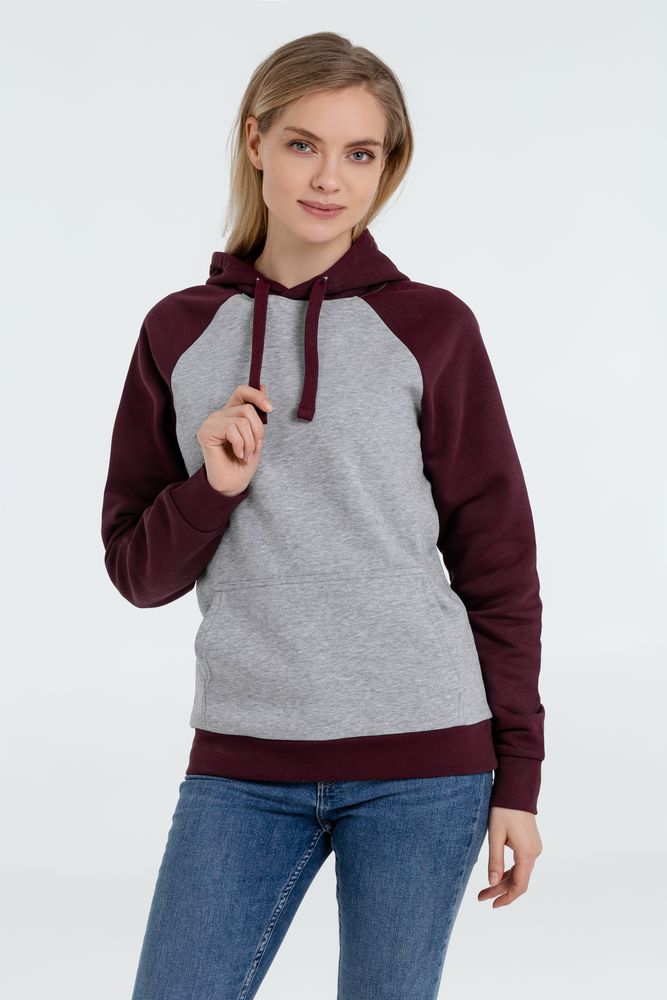 Толстовка унисекс Seattle, серый меланж с бордовым / Миниатюра WWW (1000)
