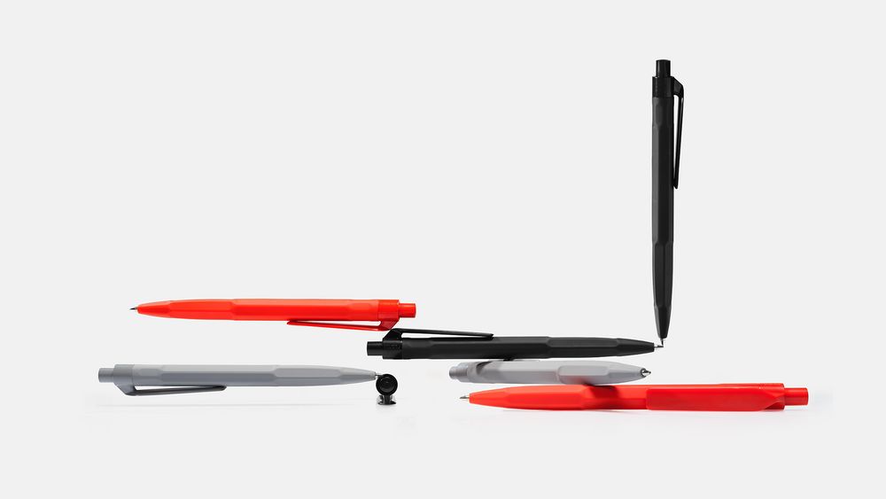 Ручка шариковая Prodir QS30 PRP Working Tool Soft Touch, красная / Миниатюра WWW (1000)