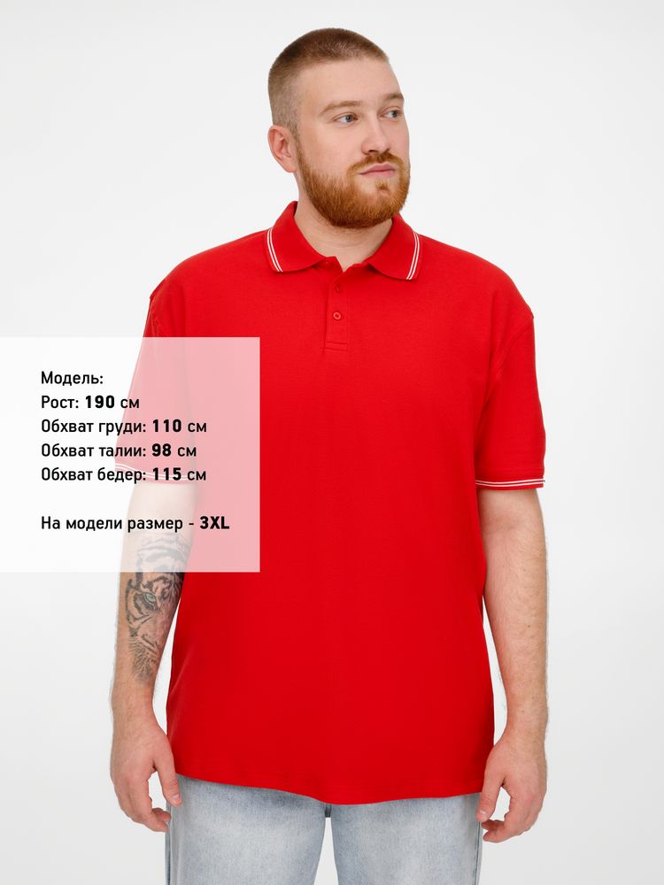 Рубашка поло Virma Stripes, красная / Миниатюра модельного (1000)