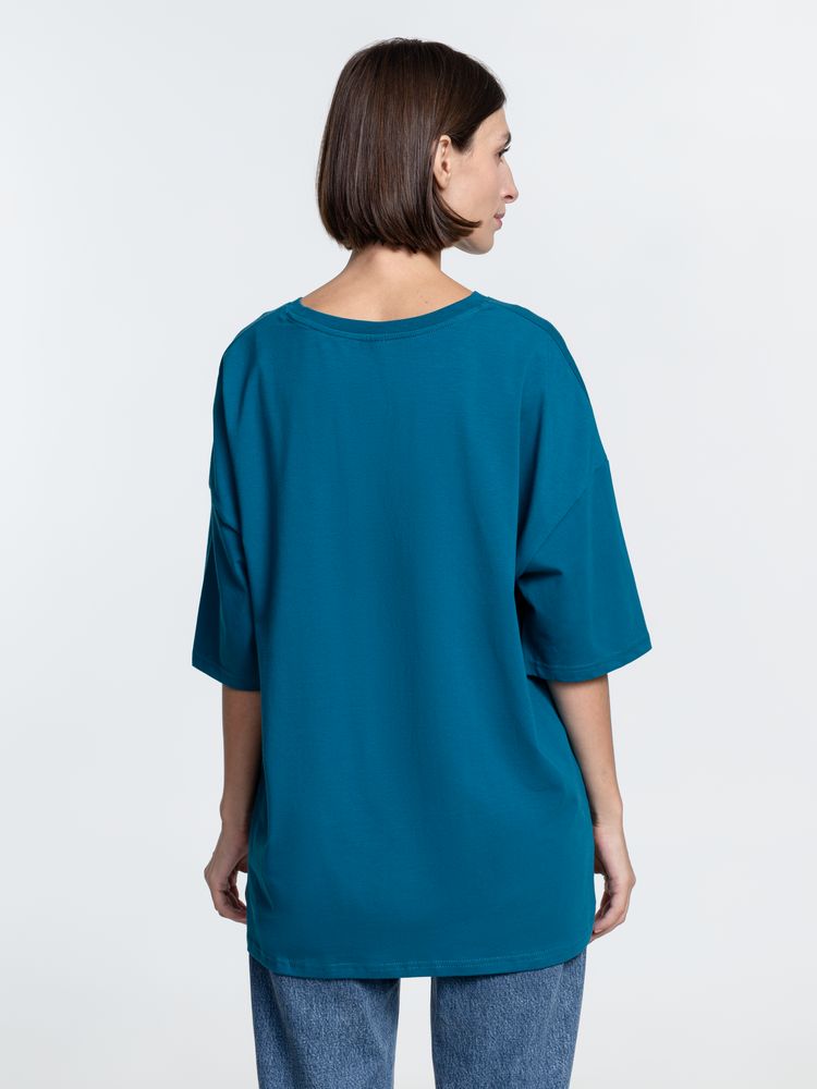 Футболка унисекс оверсайз Crosstown, бирюзовая (морская волна) / Миниатюра WWW (1000)