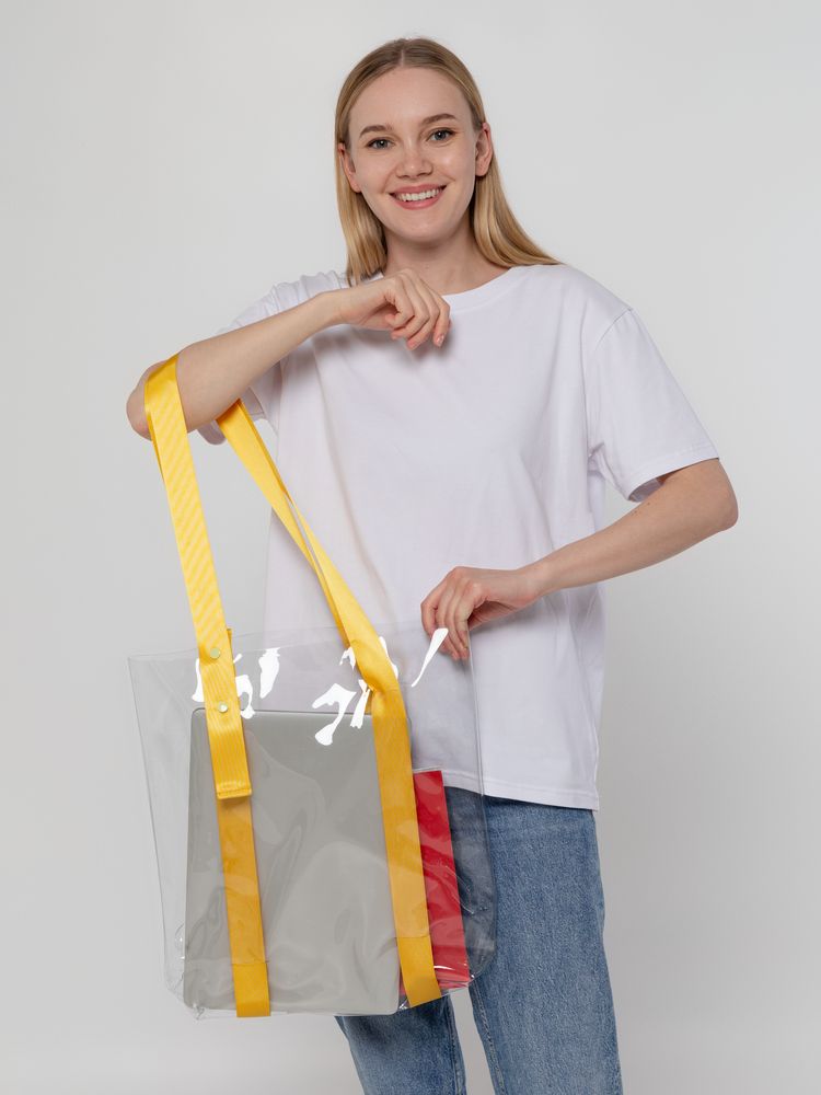 Шоппер Clear Fest, прозрачный с желтыми ручками / Миниатюра WWW (1000)