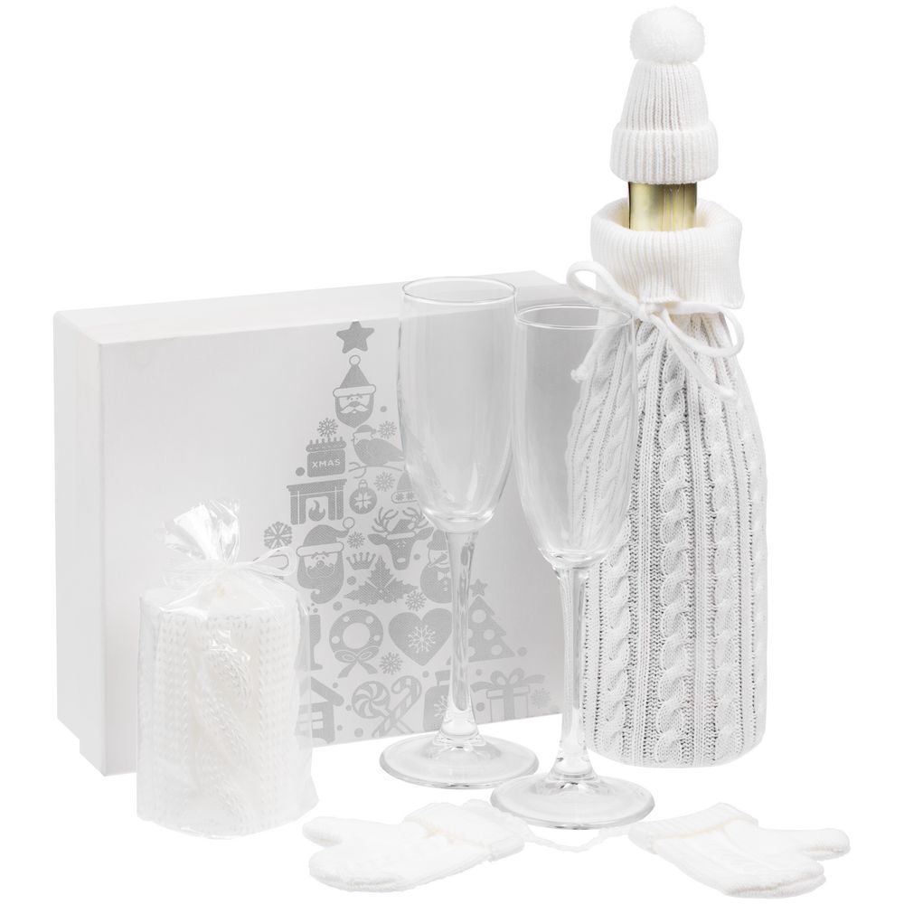 Набор «Белая нежность» с бокалами для шампанского / Миниатюра WWW (1000)