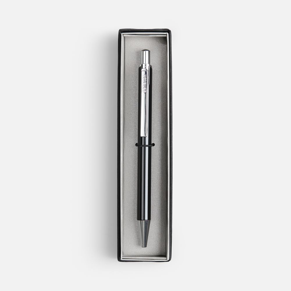 Ручка шариковая Arvent Glossy в футляре, черная / Миниатюра WWW (1000)