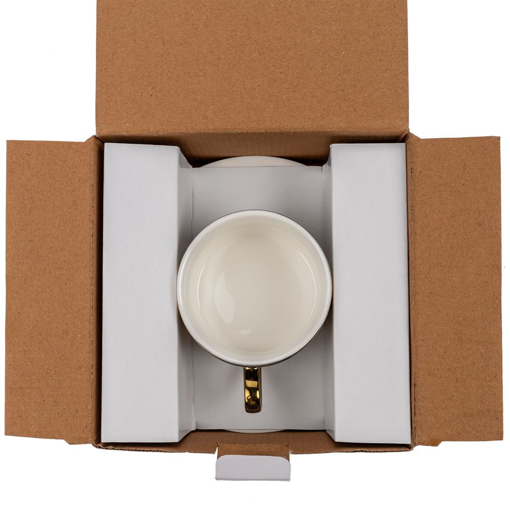 Чайная пара «Время чудес» с деколью, золотистая / Миниатюра WWW (1000)