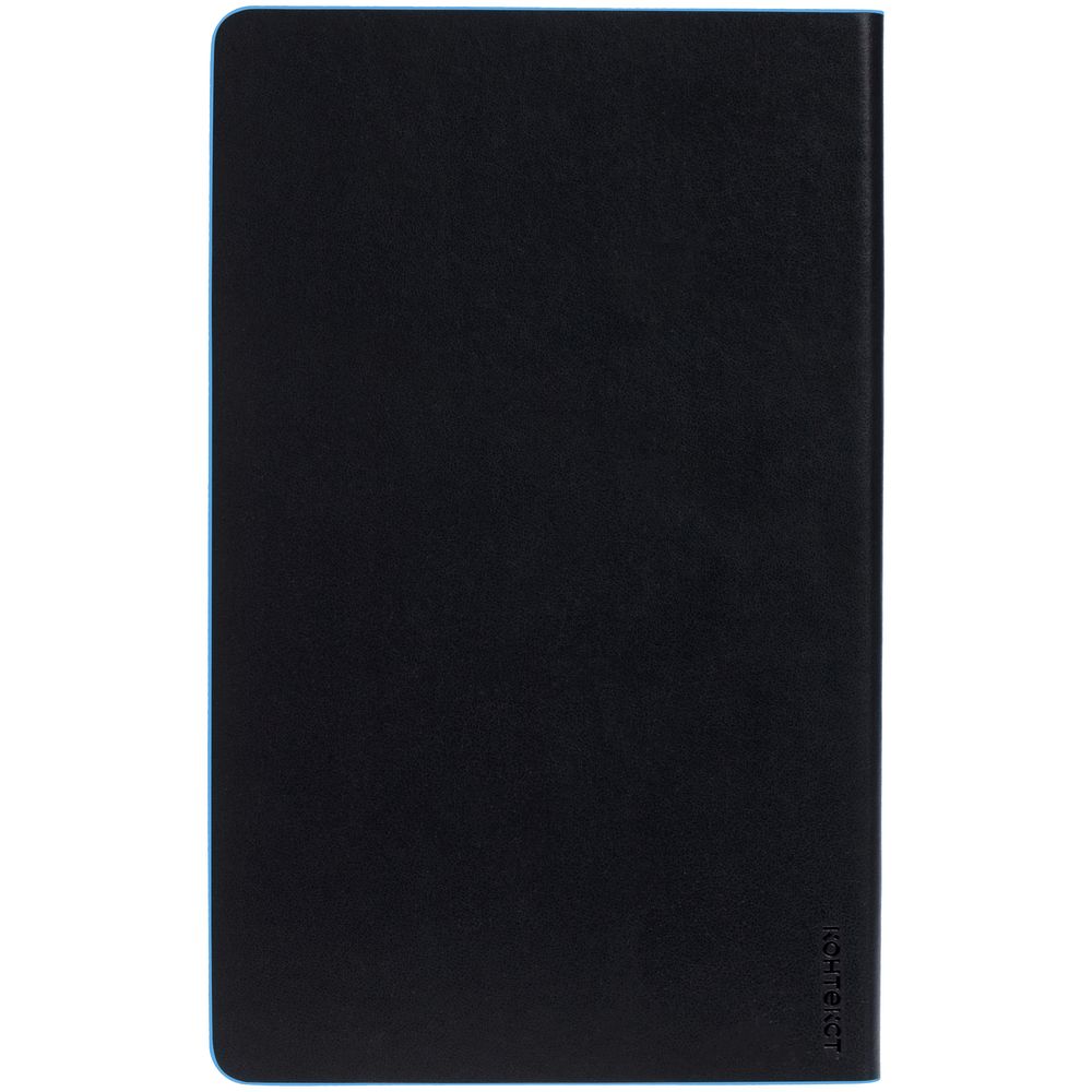 Ежедневник Trait, недатированный, черный с голубым / Миниатюра WWW (1000)