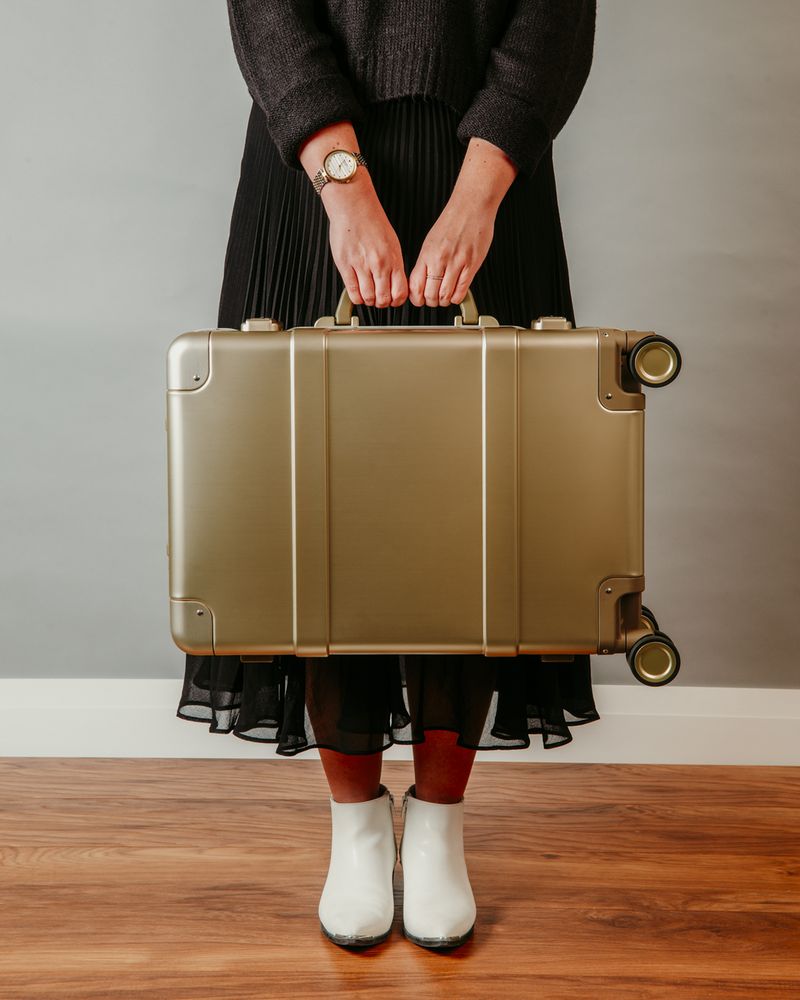 Чемодан Metal Luggage, золотистый / Миниатюра WWW (1000)