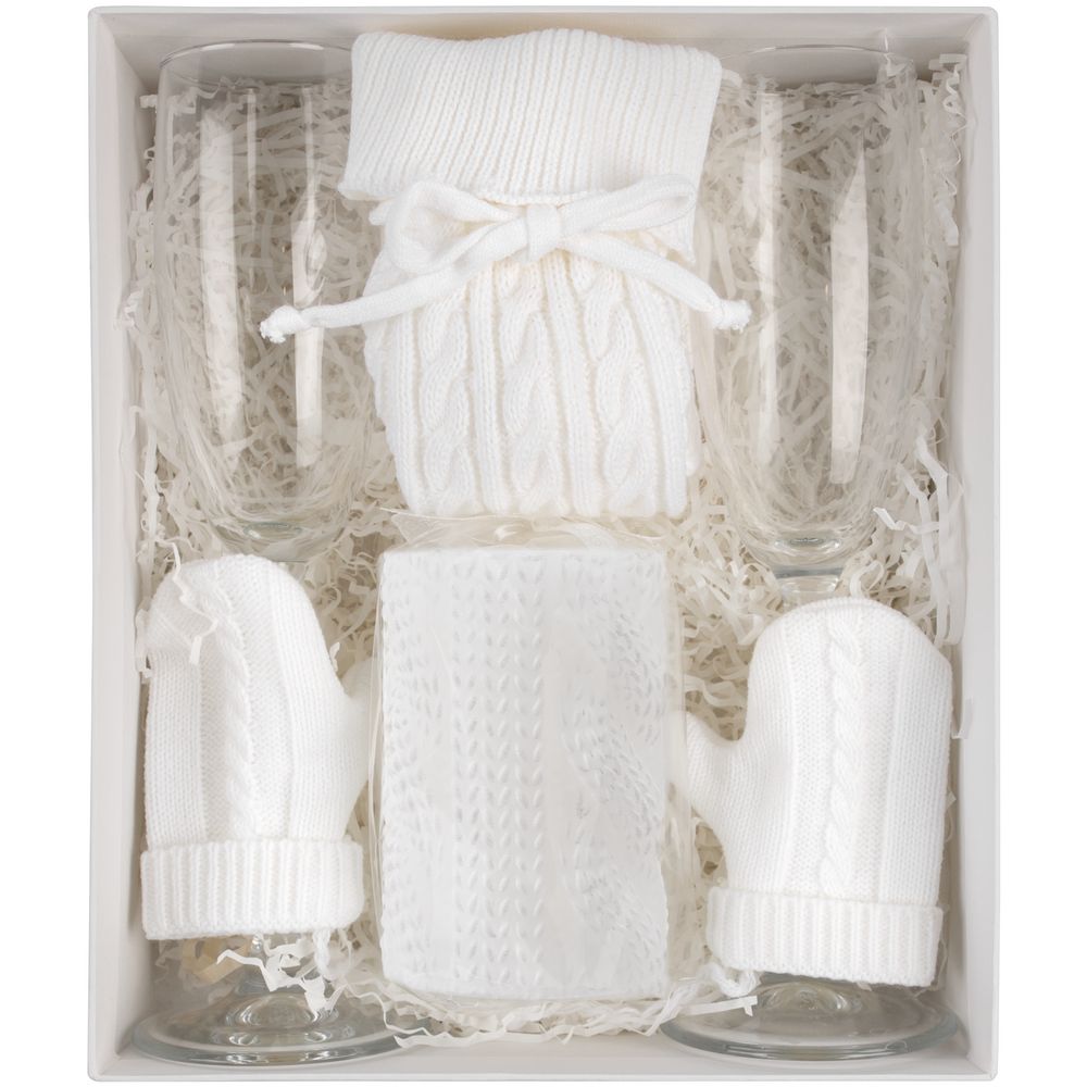 Набор «Белая нежность» с бокалами для шампанского / Миниатюра WWW (1000)