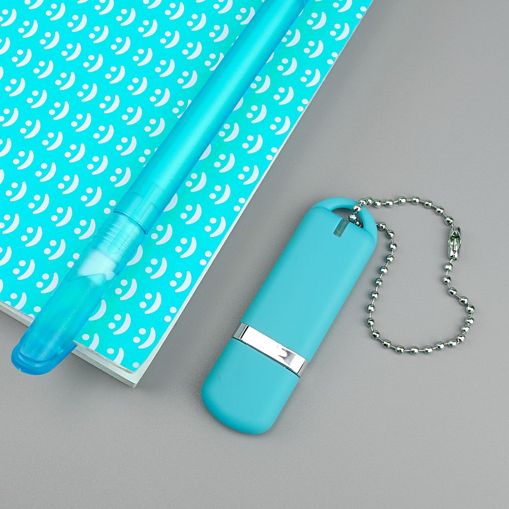 Флешка Memo, 8 Гб, бирюзовая / Миниатюра WWW (1000)