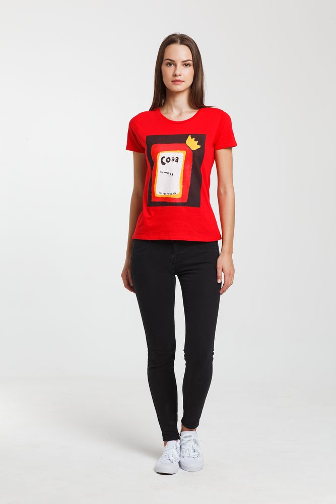 Футболка женская «Сода», красная / Миниатюра WWW (1000)