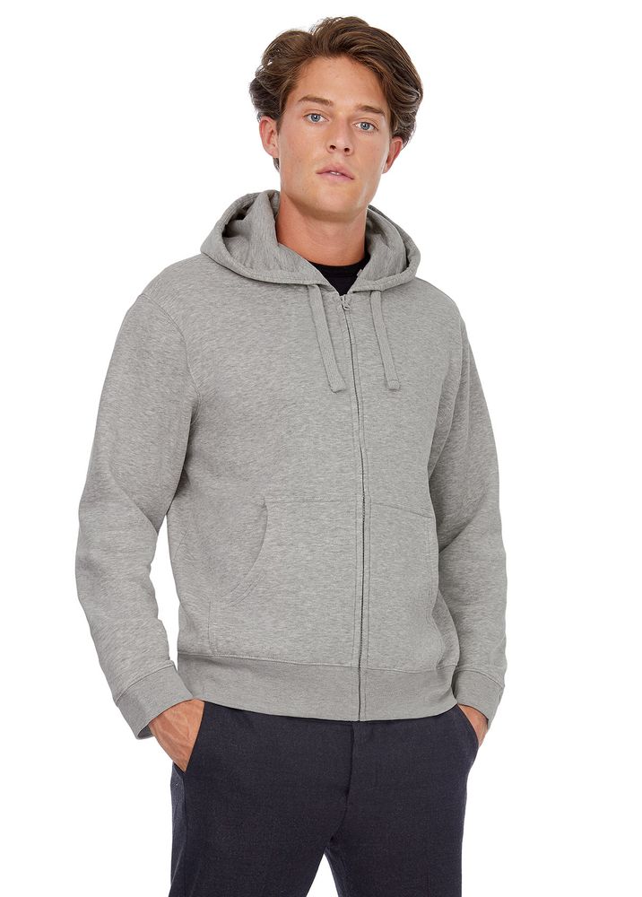 Толстовка мужская Hooded Full Zip серый меланж / Миниатюра WWW (1000)