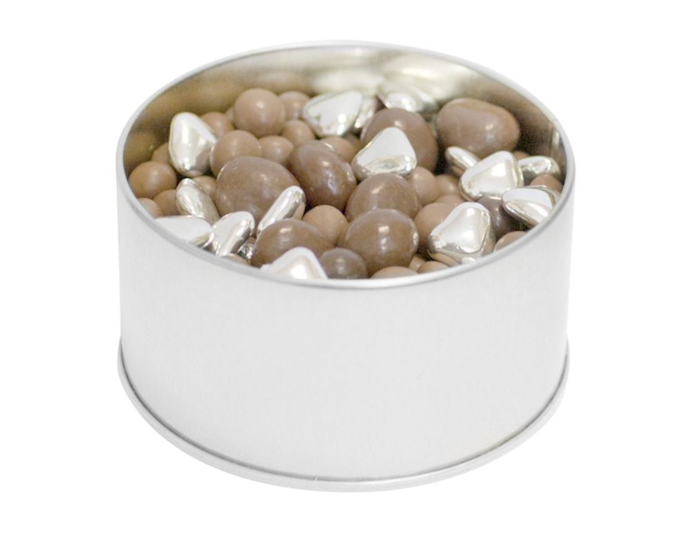 Коробка круглая, малая, серебристая / Миниатюра WWW (1000)